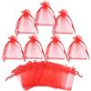 Gudotra 50pz Sacchetti Rossi per Laurea Sacchetti Confetti Organza Portaconfetti per Laurea Confetti Bomboniere Matrimonio Compleanno(6,5cm*8,5cm)