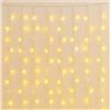 IXTRIMA Tenda Luminosa 200 LED, 3Mt, Luce Giallo, Cavo Bianco, IP65, Prolungabile, Effetto Flash, Con fili uniformi da 1 metro, ghirlanda nataliza, negozi, balcone natale