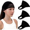 LONEEDY Confezione da 3 fasce larghe in morbido pizzo da donna, 2 modi, bandana, accessori per capelli quotidiani (3 nero, taglia unica)