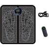 Lumelia Pedana Massaggiante Elettrica per Piedi con Stimolazione EMS, Modalità e Intensità Regolabili, Foot Massager Portatile per Relax Quotidiano e Trattamento Gambe Gonfie (Nero)
