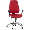 HJH Office 608020 Sedia da Ufficio PRO-TEC 200 Tessuto, Sedia Scrivania Girevole ergonomica, Braccioli e Schienale Regolabili, Rosso