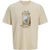 JACK & JONES Jorhydra Front Tee SS Crew Neck, Bianco Antico, S