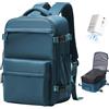 VENATIN Zaino da Viaggio con Sottovuoto, Zaino a compressione sottovuoto, Borse da cabina Ryanair 40x20x25 con sottovuoto con pompa,Pavo blu