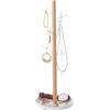 YAMAZAKI 2310 TOSCA Accessory Tree, white, Steel/Wood, 13 x 13 x 35.5 cm