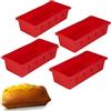 VIRSUS Stampi in Silicone Rettangolari per Plumcake RO005, di colore Rosso, Misura 25x13x6,5 cm, Formine Antiaderente per Dolci, Torta, Tiramisù, Tronchetto, Semifreddo (4)