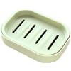 tooloflife Portasapone, in plastica verde, doppio portasapone, con drenaggio, per bagno e doccia, mantiene il sapone asciutto (quadrato)