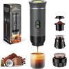 NICEWAT Mini macchina da caffè, macchina da caffè portatile 3 in 1, macchina da caffè a batteria da 12 V, display LED da 20 bar, macchina da caffè da viaggio, macchina da campeggio per capsule e caffè