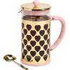 Paris Hilton Caffettiera francese con misurino a forma di cuore, set da 2 pezzi, 8 tazze o 963,9 g, rosa