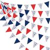pinkblume Ghirlanda di bandierine a tema nautico in tessuto con bandierine a tema nautico, 9 m, per bambini, ragazzi, ancora, pirata sotto il mare, oceano, compleanno, matrimonio, baby shower, decorazione da