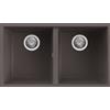 Elleci Lavello Elleci Incasso 2 vasche 76x43,5 Quadra 350 Sottotop Keratek Cocoa LKQ35087BSO