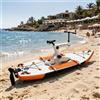Generic Bici gonfiabile per acqua, kayak ibrido per barca, resistente PVC ed EVA, include sistema di bici e pompa ad aria manuale, bicicletta gonfiabile per laghi e spiagge, arancione