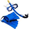OHPHCALL Set Immersione per Maschera Subacquea Regolabile e Pinne in Pvc Blu per Snorkeling All'aperto e Vacanze in Famiglia