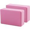 Lurrose Blocchi Yoga in Eva 2 Pezzi Rosa ad Alta Densità, Leggeri e Resistenti, Antiscivolo per Pratica di Yoga e Pilates, Supporto per Equilibrio e Flessibilità
