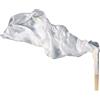 DQZRTUECA Bandiera di Velo di Seta Lungo a ventaglio di Danza del Ventre Bianco 59x35 Pollici Regolabile