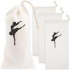 CANIGHT 4 Sacchetti in Tela Chiusura a Cordoncino per Scarpe da Punta Danza Classica, Organizer Leggero 13x27cm, per Ballerine e Accessori da Ballo