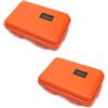 Milepetus 2 pezzi grandi contenitori per kit di sopravvivenza per esterni, antiurto, impermeabili, in plastica, contenitori per kit di sopravvivenza ermetici (arancione, piccolo)