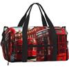 AYYQWE Red London Street Print - Borsa a tracolla da uomo e donna, portatile, per fitness, allenamento, fine settimana, escursionismo, sport