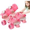 Generic Pattini a rotelle quad per bambini - Scarpe da esterno con cinturino regolabile, design a doppia resistente all'usura | Pattini a rotelle adatti ai principianti per bambini, ragazzi, ragazze