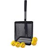Generic Pickle Ball Retriever Tool - Tessuto in metallo 20 x 20 x 26 cm regolabile 46 - 109 cm telescopico | Grande capacità raccoglitore di palline superiore cestino multi sport collezionista per