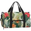 AYYQWE Vegetazione Foglie con Ibisco Fiori Stampa Uomini Donne Borsa A Tracolla Palmare Bagaglio Fitness Allenamento Weekend Escursionismo Sport