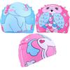 PAMINGONO 3 Pezzi Cuffie da Nuoto per Stampate in Poliestere, Elastico e Traspirante, Cappelli da Piscina Comodi per Ragazzi e Ragazze