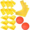TOPPERFUN Set 1 Kit Marcatore per Allenamento Tennis e Basket in PVC Giallo Antiscivolo Sicuro Marcatori Rotondi per Esercizi e Drills Sportivi