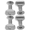 SHINEOFI 4 Pezzi Set di Viti e Dadi per Pinna d'Acqua in Acciaio Inossidabile M8 Argento, Affidabile e Antiruggine, Rondelle Piatte per Longboard e SUP Center Fin