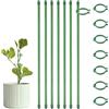 CAREDGO 18 Pz Bastoncini per Orchidee 30cm Supporto per Piante da Interno Sostegno per Vasi di Fiori Supporti per Piante in Vaso con 36 Clip per Piante Bastoncini Orchidee per Sostegni Piante, Verde