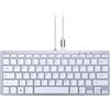 M MC Saite Mini tastiera, cablata, USB-C, QWERTY con tastierino numerico, compatibile con Android/iOS/Windows 11/10/8, argento