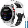 Miimall Cinturino in silicone Quick Fit da 22 mm compatibile con Garmin Fenix 7, cinturino sportivo morbido traspirante leggero impermeabile regolabile a sgancio rapido per Garmin Fenix 7-bianco+nero