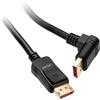 InLine® Cavo DisplayPort 1.4, 8K4K, angolato verso il basso, nero/oro, 3 m