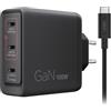 Lenovo Multi-port USB-C 100W GaN Charger, caricatore con 3 porte USB-C e output fino a 100W o 65W+20W+10W, per notebook e dispositivi mobili