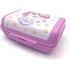 Fackelmann Lunch Box M Unicorni 1.47L, 17,5x12x7 cm - Portamerenda Bambini in PP con Clip - Ideale Scuola, Asilo - per spuntini e merende, Lavabile in Lavastoviglie, Linea Mini Cooking