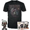 FUNKO POP - Star Wars - Il Mandaloriano Boba Fett Metallic #462 con t-shirt taglia S