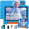 ZIOVO Tablet bambini Android 15 Tablet 10 pollici, 30 GB RAM + 64 GB ROM (TF 2 TB) Gemini AI, 5 G WiFi/Octa-Core/Widevine L1/Face ID/Controllo genitore/6000 mAh/BT 5.0, Tablet con custodia EVA - Blu