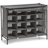 Zeller 14615 Scarpiera a 16 Scomparti, in Tessuto Non Tessuto/Metallo, Grigio, 84 x 35 x 66 cm, grau, tela