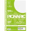 Pigna 02222374M, Ricambio con Banda Rinforzata, Rigatura 4M, quadretti 4 mm per 4° e 5° elementare medie e superiori, Carta 100g/mq, Pacco da 40 Fogli