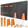 METALL MÖBELL WORKBENCH & TOOLS METALLMOBELL - Pannello Porta Attrezzi da Parete 160x60x2cm, 4 Pannelli Forati, Ganci e Staffe, Parete Attrezzata, Pannelli da Parete per Attrezzi da Lavoro HPTH01N