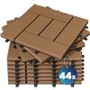 Deuba Casaria Set 44 Pezzi Piastrelle da Giardino 30x30cm 4m² in WPC Resistente Mattonelle ad Incastro per Pavimento Terrazza Balcone Esterno Sistema a Clic