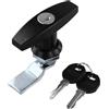 Puupaa Serratura a forma di T in lega di zinco per porta per roulotte, camper, camion, rimorchio, cassetto, armadietto, antifurto, resistente alle intemperie, con 2 chiavi, colore nero