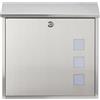 Burg-Wächter Burg-Wachter MB08ST Aire - Cassetta postale a parete in acciaio inox con serratura resistente alle intemperie, 37 x 36 x 11 cm