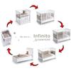 Cuoricini Culla Evolutiva Cuoricini Infinito 6 in 1 Bianco con Tessile Tortora + Materasso in Aloe Vera