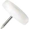 Adsamm PG-N-WH-25-100 100 feltrini in plastica con chiodo, Bianco, Ø 25 mm