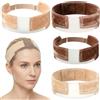 Molain 4 fasce regolabili in velluto per parrucca, fascia elastica in velluto per parrucca, antiscivolo, comoda, invisibile, traspirante, per donne, beige e marrone scuro