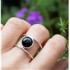 Aesthetic Onice Nera Gemma 925 Argento Sterling Fatto a Mano Anello Tutti Misura