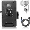 NEEWER Piastra Batteria V Mount con Super Morsetto Supporto per Palo e Cavo da D Tap a 3 Pin XLR per Illuminazione Video Continua Alimentatore Solo per Luce di Serie FS NEEWER FS150B FS230B, PS008 K1