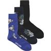 JACK & JONES Skull Socks 3 Pack Jackingston-Calzini con Teschio, Confezione da 3, Blu Scintillante, Taglia Unica (Pacco da 3) Uomo