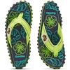 Gumbies Originals Blue - Flip Flops in materiali riciclati, suola robusta con pneumatici per auto riciclati, plantare morbido in tela di cotone, comoda barra in cotone, Lime Hibiscus, 44 EU