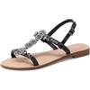QUEEN HELENA Sandali Gioiello Bassi con Strass Donna Y6016