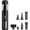 Linterngo Aspirapolvere portatile 4 in 1 (nero): 16500Pa potenza di aspirazione, motore brushless da 80 W, aspirapolvere portatile con indicatore LED, 27 minuti di autonomia e alloggiamento in